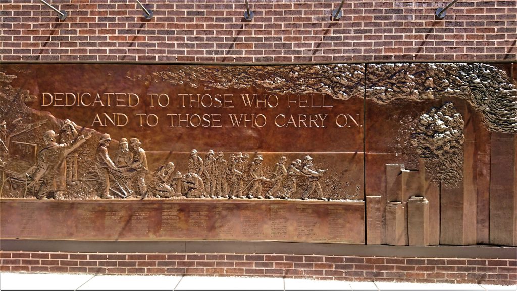 On the side of the Fire Station, near the World Trade Centre's once stood, in New York, USA