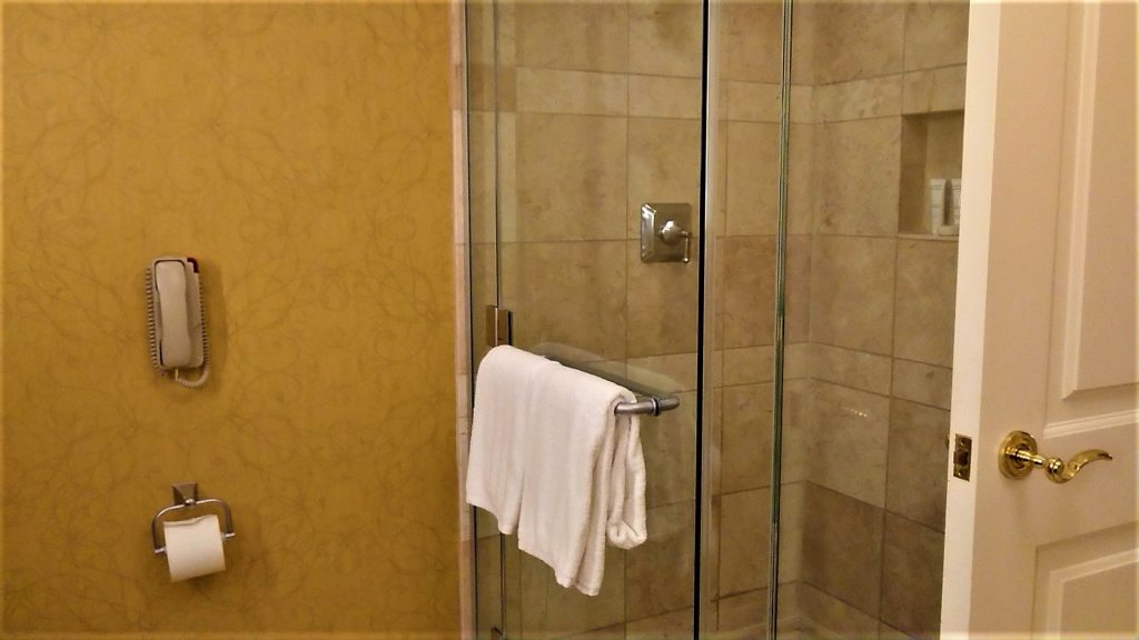 The bathroom in Bellagio Hotel in Las Vegas