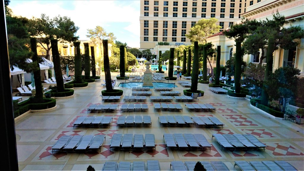The pool area at Bellagio Hotel in Las Vegas