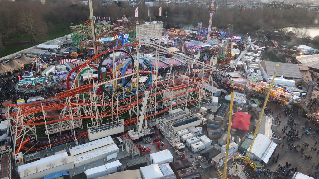 The view from the Giant Wheel at Winter Wonderland, London