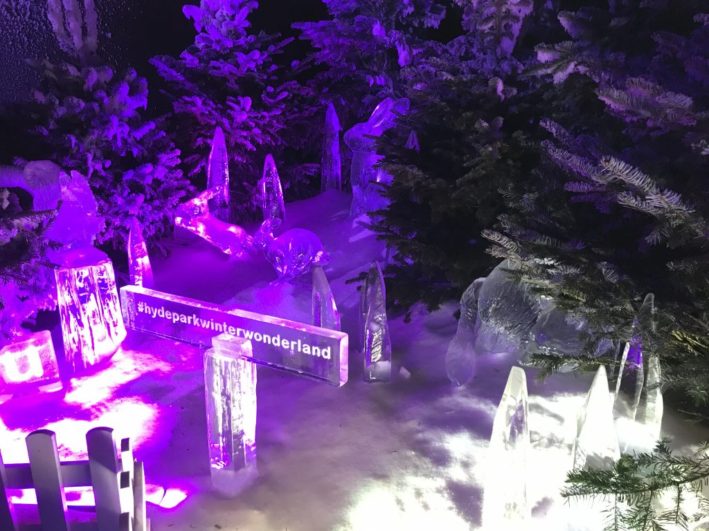 The ice sculptures inside the Magical Kingdom