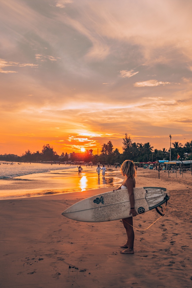 Sun setting on a Surfer in Sri Lanka - by Greta Travels