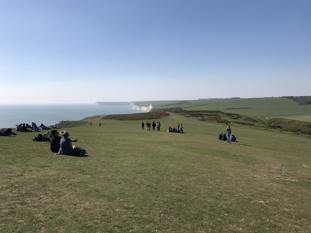 The view of the Seven Sisters near Eastbourne. 