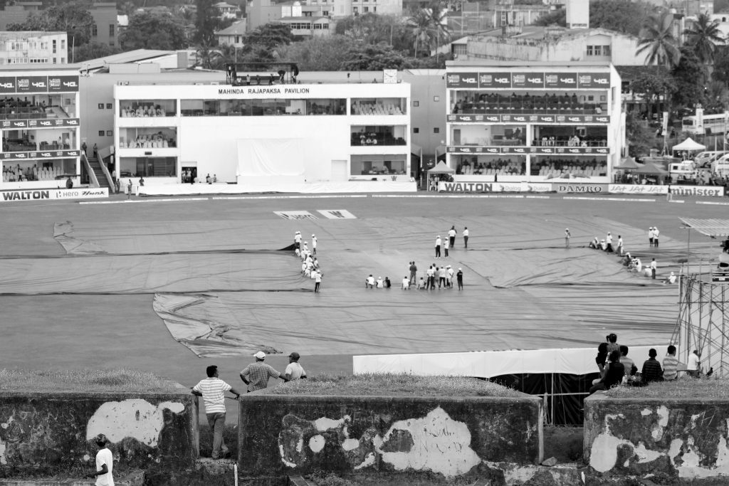 Rain stop play at Galle International Cricket Ground, in Galle