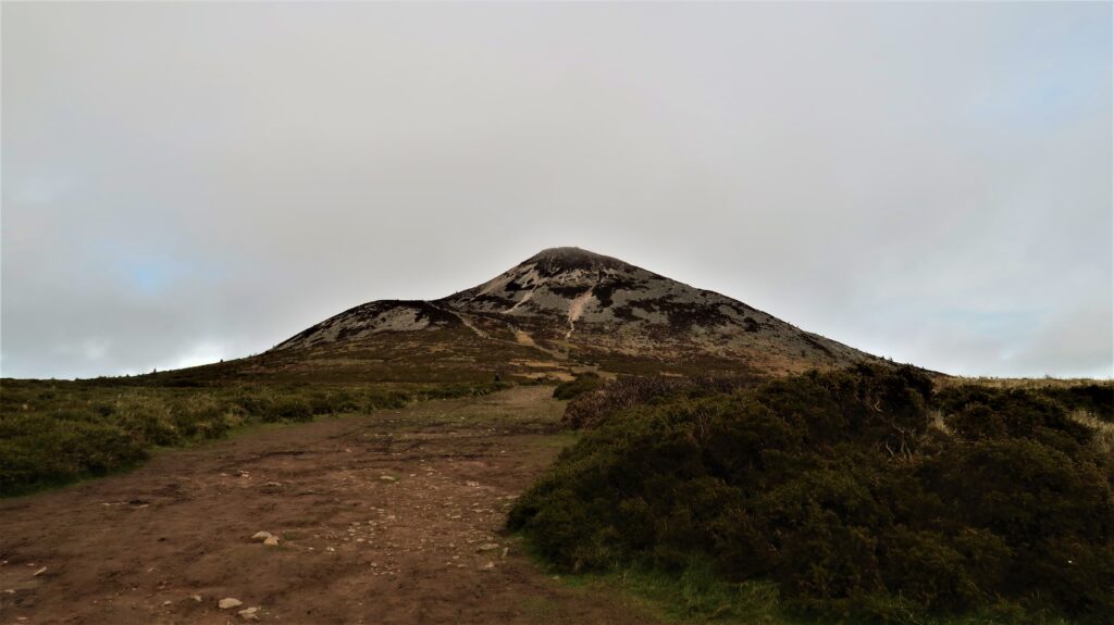hiking the Great Sugarloaf on our trip to Ireland