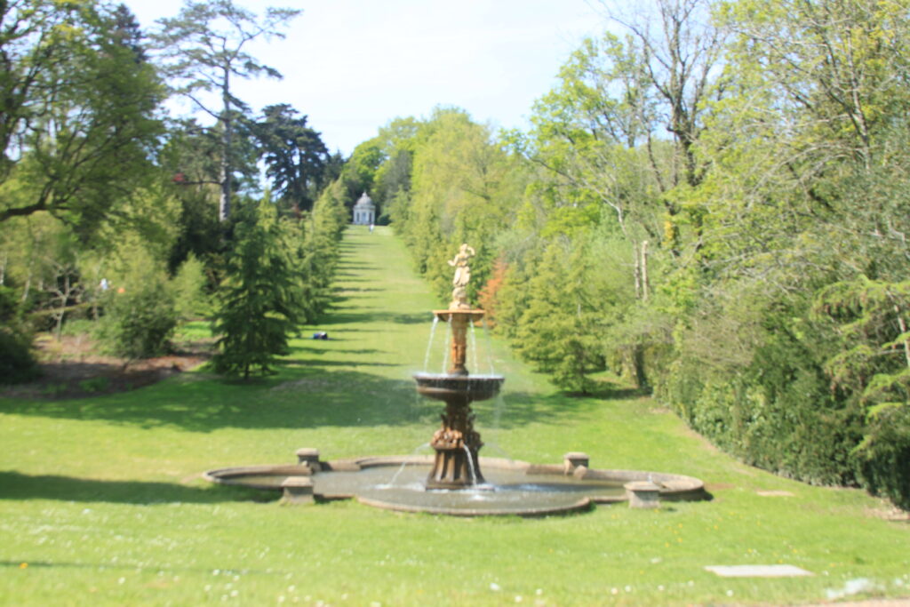 Water fountain with the Temple at the top in Dunorlan's Park Tunbridge Wells