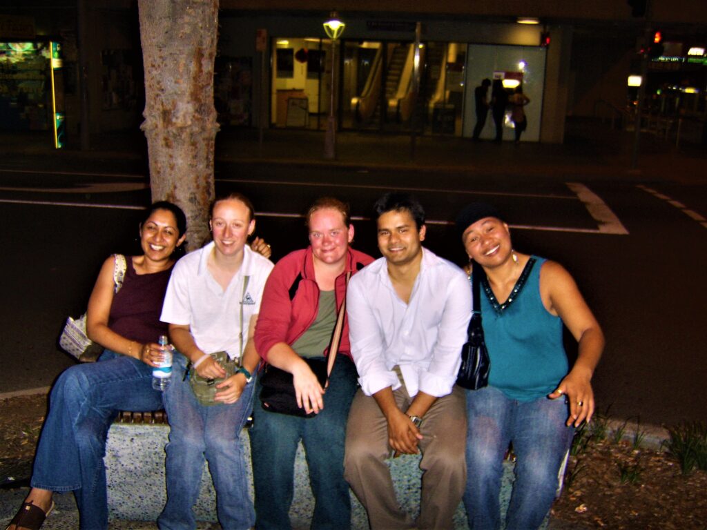 Some work colleagues on a night out in Australia